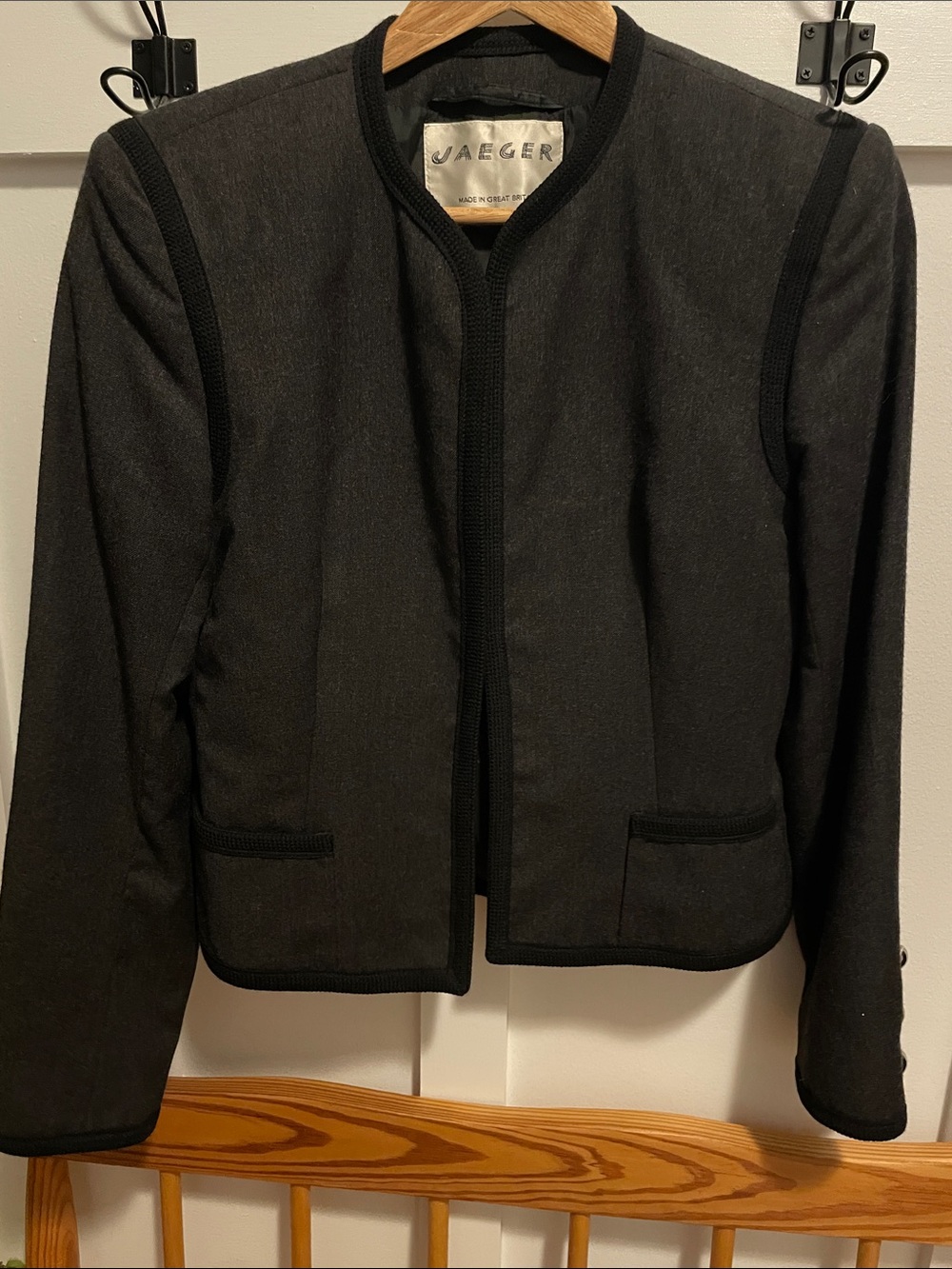 Black Collarless Tailored Jacket - Jaeger